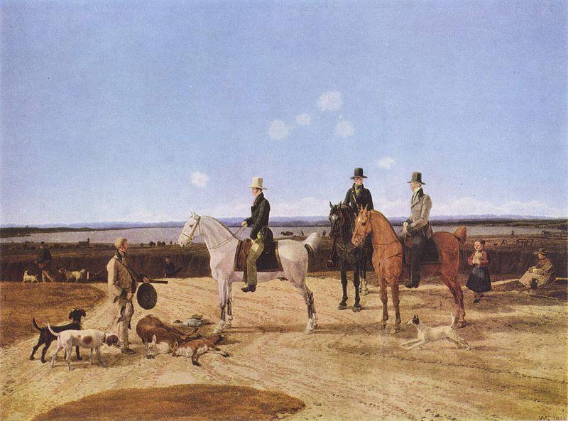 Wilhelm von Kobell Jager zu Pferd in oberbayerischer Landschaft oil painting picture